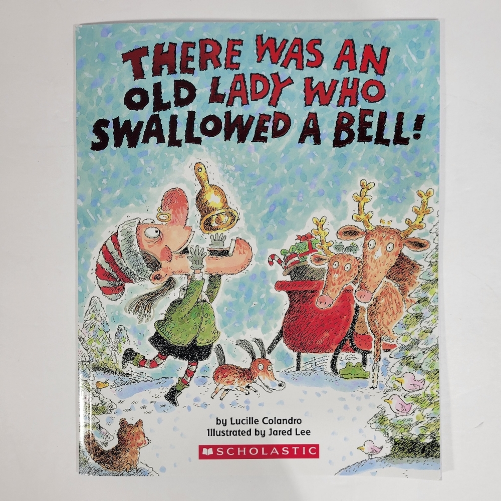There Was An Old Lady Who Swallowed A Bell Christmas Softcover Children's Book